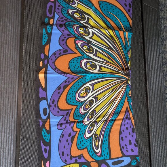 Vintage Bob Mackie Signed Silk Scarf - Butterfly - Picture 3 of 6